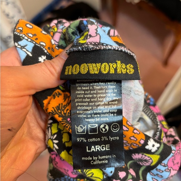 Nooworks Floral Long Sleeve Tee - Black, Pink, Yellow, Orange - Picture 3 of 3